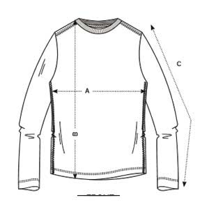 Longsleeve maattabel Longsleeve maattabel